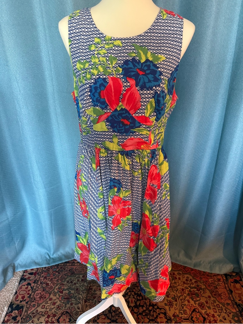 Plenty by Tracy Reese Blue tropical Floral fit & flare dress